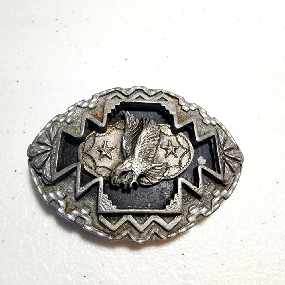 Legends West Pewter Eagle Made In USA Heavy Western Cowboy Belt Buckle 1998